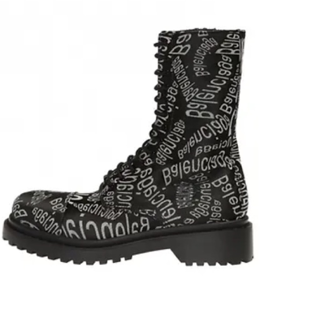 Balenciaga Printed Combat Boots - Picture 3 of 5
